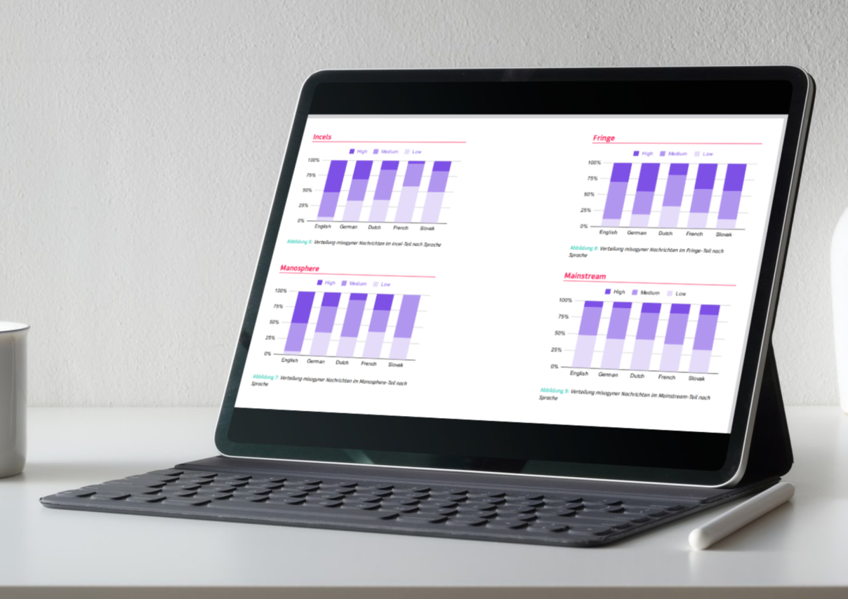 Ein Tablet, auf dem eine Grafik abgebildet ist.